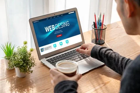 Website design software provide modish template for online retail business 库存照片