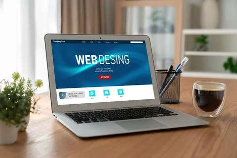 Website design software provide modish template for online retail business Stockfoto's