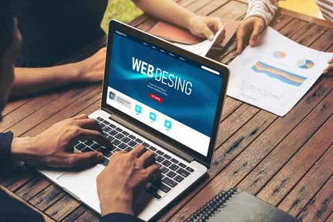 Website design software provide modish template for online retail business 写真素材