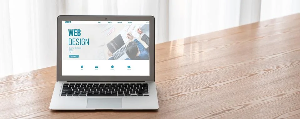 Website design software provide modish template for online retail business Stockfoto's