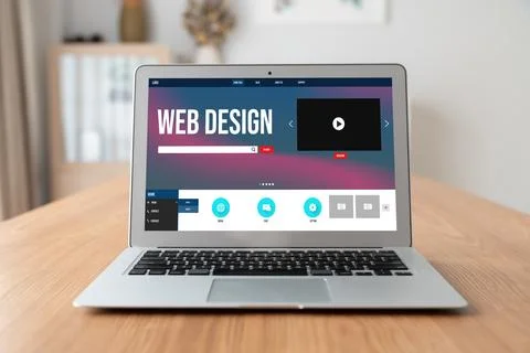 Website design software provide modish template for online retail business Stock Photos