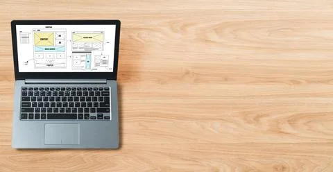 Website design software provide modish template for online retail business Stockfoto's