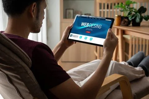 Website design software provide modish template for online retail business 写真素材