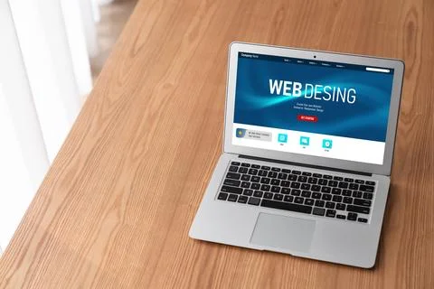 Website design software provide modish template for online retail business 库存照片