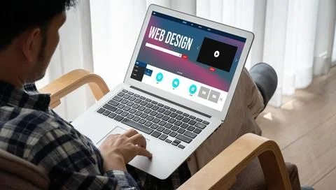 Website design software provide modish template for online retail business 写真素材