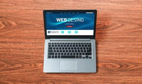 Website design software provide modish template for online retail business Stock Photos