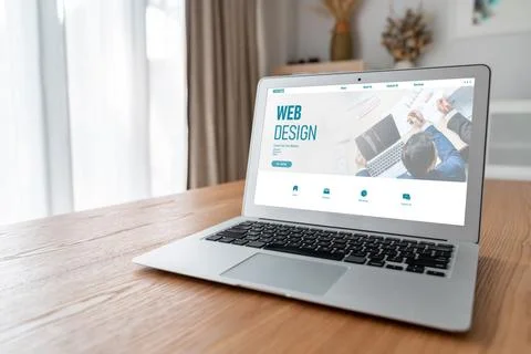 Website design software provide modish template for online retail business Stockfoto's