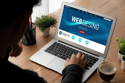 Website design software provide modish template for online retail business Foto stock