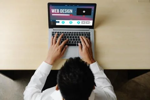 Website design software provide modish template for online retail business Stockfoto's