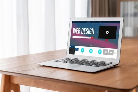 Website design software provide modish template for online retail business 库存照片