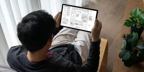 Website design software provide modish template for online retail business 写真素材