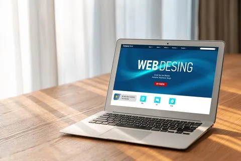 Website design software provide modish template for online retail business 库存照片