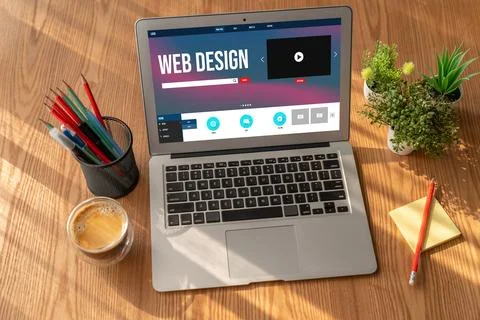 Website design software provide modish template for online retail business 写真素材