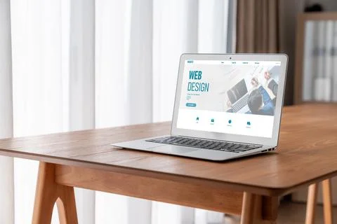 Website design software provide modish template for online retail business 库存照片