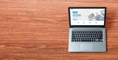 Website design software provide modish template for online retail business 库存照片