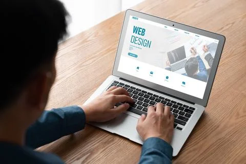 Website design software provide modish template for online retail business 库存照片