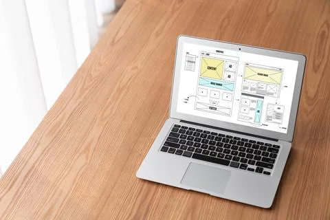 Website design software provide modish template for online retail business 库存照片