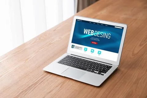 Website design software provide modish template for online retail business 库存照片