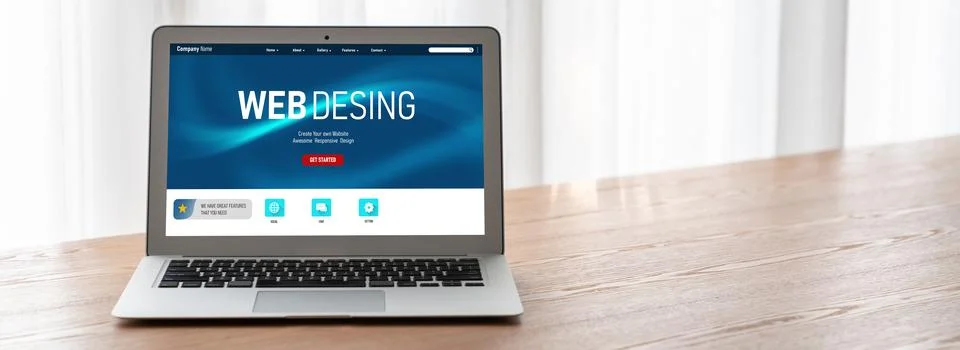 Website design software provide modish template for online retail business Stockfoto's