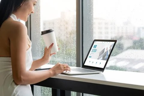 Website design software provide modish template for online retail business 写真素材