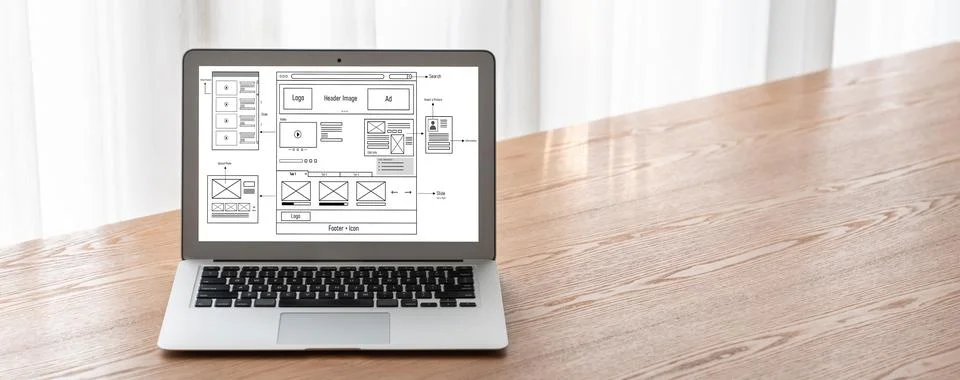 Website design software provide modish template for online retail business 写真素材