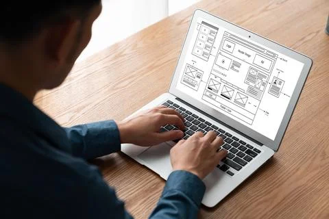 Website design software provide modish template for online retail business 写真素材