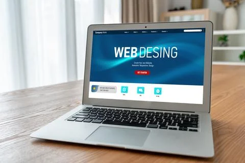 Website design software provide modish template for online retail business Stockfoto's