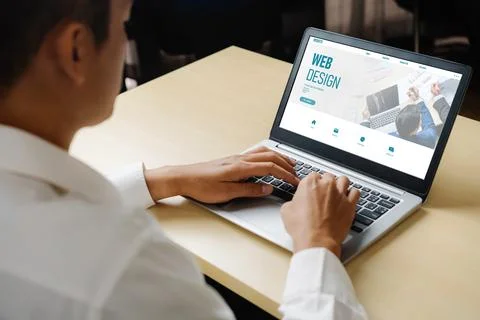 Website design software provide modish template for online retail business 写真素材