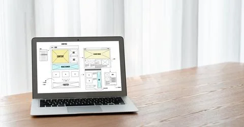 Website design software provide modish template for online retail business Stock-Fotos