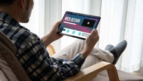 Website design software provide modish template for online retail business 写真素材