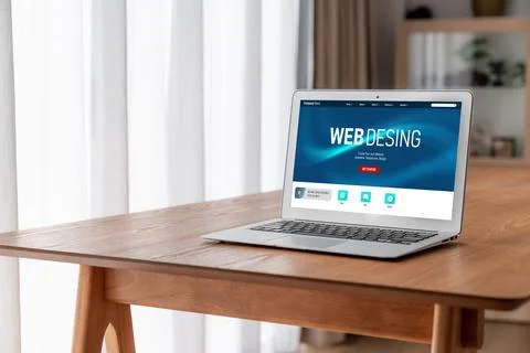 Website design software provide modish template for online retail business 库存照片