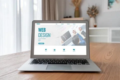 Website design software provide modish template for online retail business 库存照片