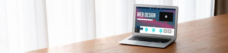Website design software provide modish template for online retail business Foto stock