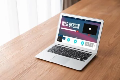 Website design software provide modish template for online retail business 库存照片