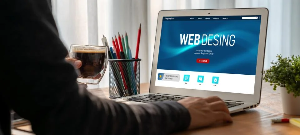 Website design software provide modish template for online retail business 写真素材