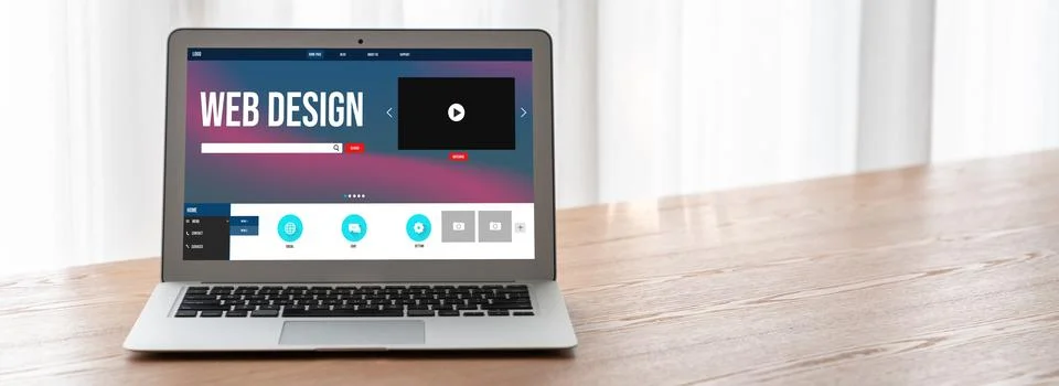 Website design software provide modish template for online retail business 库存照片