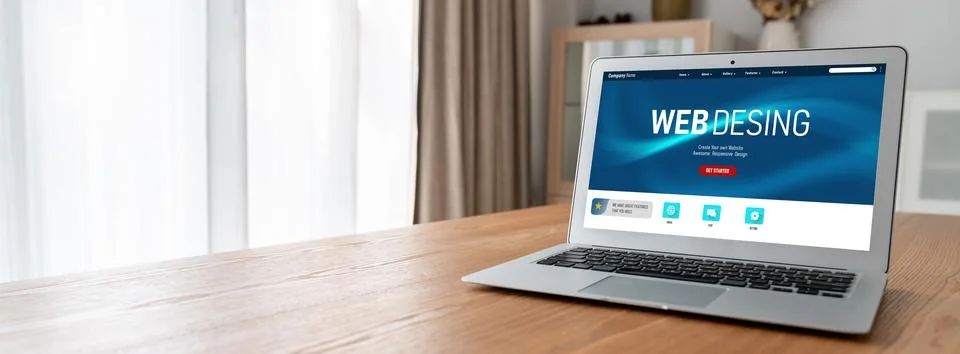 Website design software provide modish template for online retail business 库存照片