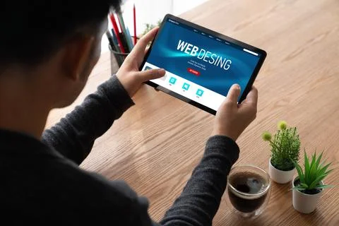 Website design software provide modish template for online retail business 写真素材