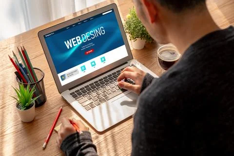 Website design software provide modish template for online retail business Stockfoto's