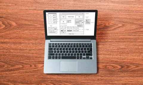 Website design software provide modish template for online retail business 库存照片