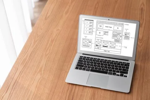 Website design software provide modish template for online retail business 库存照片