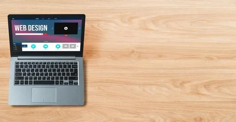 Website design software provide modish template for online retail business Stock Photos