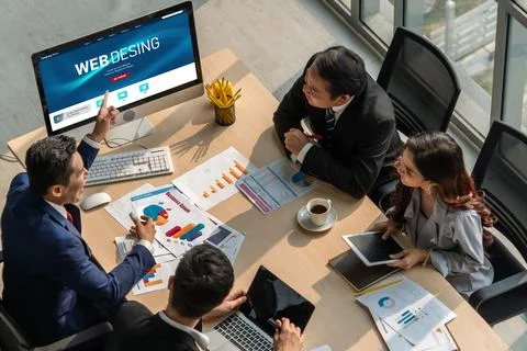 Website design software provide modish template for online retail business 写真素材