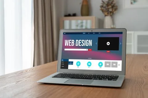 Website design software provide modish template for online retail business 写真素材