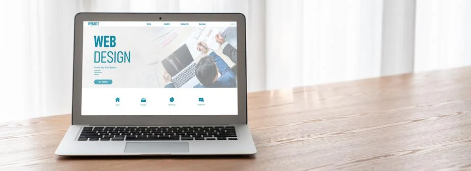 Website design software provide modish template for online retail business 库存照片