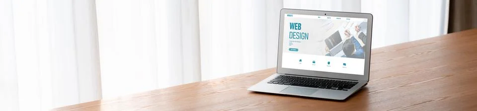 Website design software provide modish template for online retail business Stock Photos