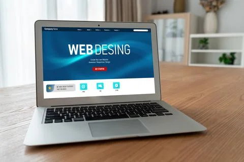 Website design software provide modish template for online retail business 库存照片