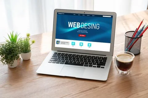 Website design software provide modish template for online retail business 库存照片