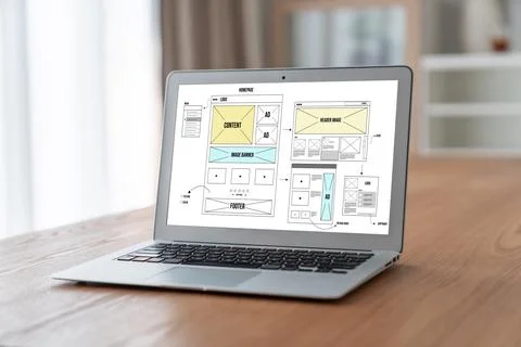 Website design software provide modish template for online retail business 写真素材