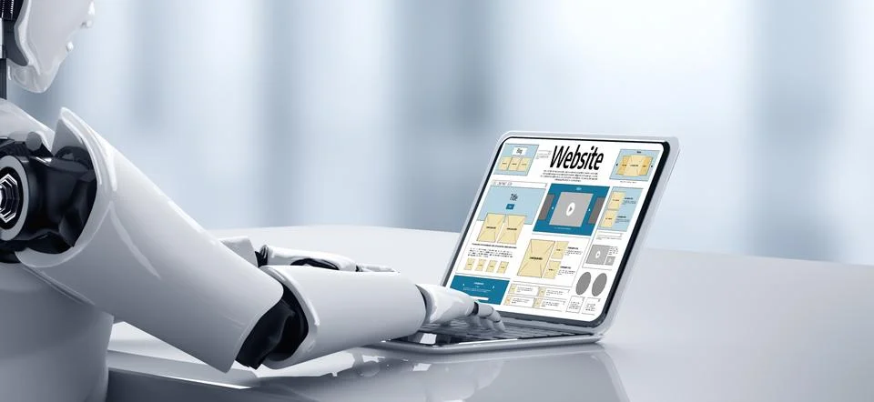 Website design software provide snugly template for online retail business Stock Illustration